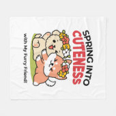 Spring in schattigheid - Schattige hondenillustrat Fleece Deken (Voorkant (Horizontaal))