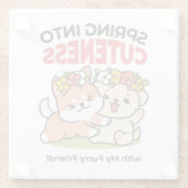 Spring in schattigheid - Schattige hondenillustrat Glazen Onderzetter (Achterkant)