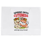 Spring in schattigheid - Schattige hondenillustrat Groot Cadeauzakje (Achterkant)