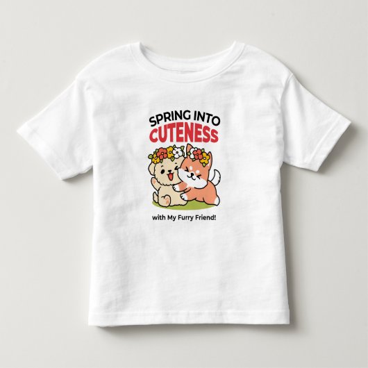 Spring in schattigheid - Schattige hondenillustrat Kinder Shirts (Voorkant)