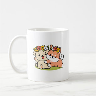 Spring in schattigheid - Schattige hondenillustrat Koffiemok