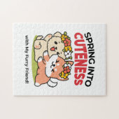 Spring in schattigheid - Schattige hondenillustrat Legpuzzel (Horizontaal)