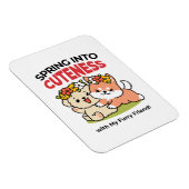 Spring in schattigheid - Schattige hondenillustrat Magneet (Rechterzijde)