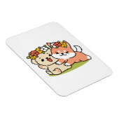 Spring in schattigheid - Schattige hondenillustrat Magneet (Rechterzijde)