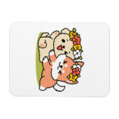 Spring in schattigheid - Schattige hondenillustrat Magneet (Horizontaal)