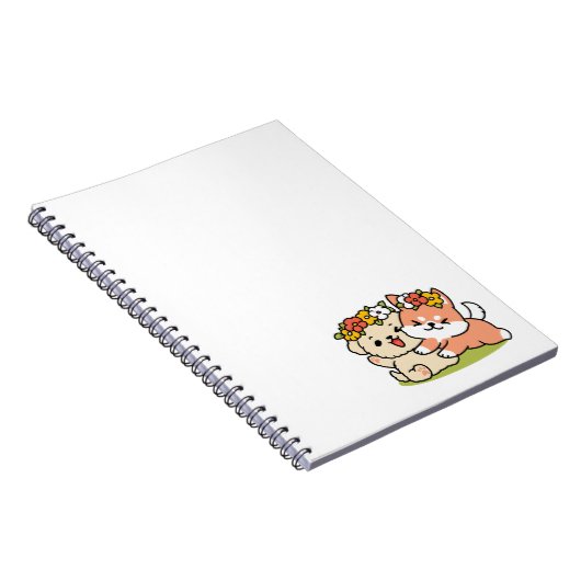 Spring in schattigheid - Schattige hondenillustrat Notitieboek (Rechterzijde)