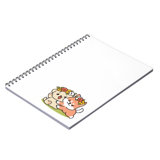 Spring in schattigheid - Schattige hondenillustrat Notitieboek (Linkerzijde)