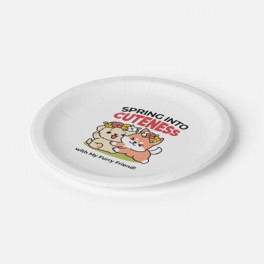 Spring in schattigheid - Schattige hondenillustrat Papieren Bordje (Gekanteld)