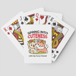 Spring in schattigheid - Schattige hondenillustrat Pokerkaarten