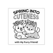 Spring in schattigheid - Schattige hondenillustrat Rubberstempel (Afrduk)