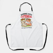 Spring in schattigheid - Schattige hondenillustrat Schort (Voorkant)