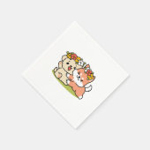 Spring in schattigheid - Schattige hondenillustrat Servet (Hoek)