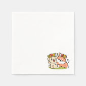 Spring in schattigheid - Schattige hondenillustrat Servet (Voorkant)