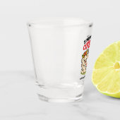 Spring in schattigheid - Schattige hondenillustrat Shot Glas (Links)