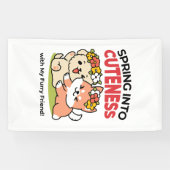 Spring in schattigheid - Schattige hondenillustrat Spandoek (Horizontaal)