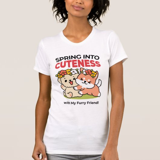 Spring in schattigheid - Schattige hondenillustrat T-shirt (Voorkant)