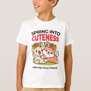 Spring in schattigheid - Schattige hondenillustrat T-shirt