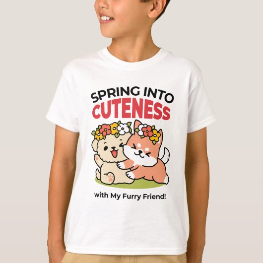 Spring in schattigheid - Schattige hondenillustrat T-shirt (Voorkant)