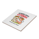 Spring in schattigheid - Schattige hondenillustrat Tegeltje (Zijkant)