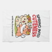 Spring in schattigheid - Schattige hondenillustrat Theedoek (Horizontaal)