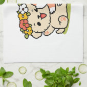 Spring in schattigheid - Schattige hondenillustrat Theedoek (Gevouwen)