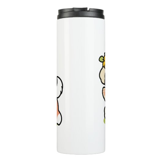 Spring in schattigheid - Schattige hondenillustrat Thermosbeker (Achterkant)