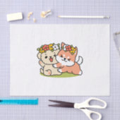 Spring in schattigheid - Schattige hondenillustrat Tissuepapier (Craft)