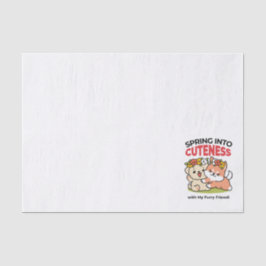 Spring in schattigheid - Schattige hondenillustrat Tissuepapier