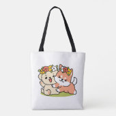 Spring in schattigheid - Schattige hondenillustrat Tote Bag (Achterkant)