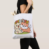 Spring in schattigheid - Schattige hondenillustrat Tote Bag (Dichtbij)