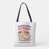 Spring in schattigheid - Schattige hondenillustrat Tote Bag (Achterkant)
