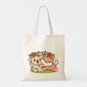 Spring in schattigheid - Schattige hondenillustrat Tote Bag (Achterkant)