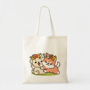 Spring in schattigheid - Schattige hondenillustrat Tote Bag