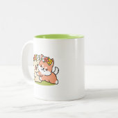 Spring in schattigheid - Schattige hondenillustrat Tweekleurige Koffiemok (Voorkant links)
