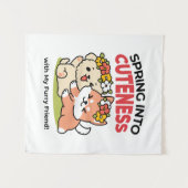 Spring in schattigheid - Schattige hondenillustrat Wandkleed (Voorkant (horizontaal))