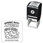 Spring in schattigheid - Schattige hondenillustrat Zelfinktende Stempel (In situ)