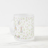 Spring in Spring Bunny Rabbit Wildflower Glass Matglas Koffiemok (Voorkant links)