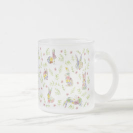 Spring in Spring Bunny Rabbit Wildflower Glass Matglas Koffiemok