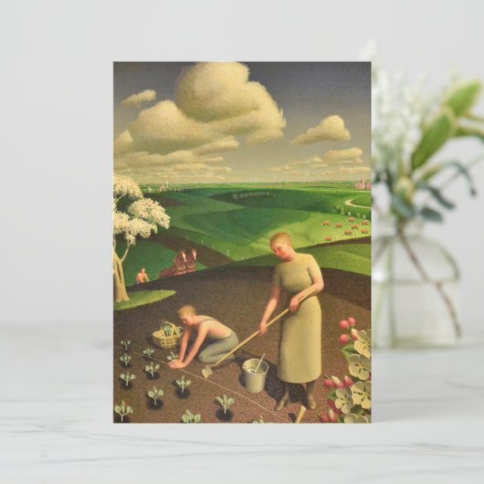 Spring in the Country by Grant Wood Bedankkaart (Staand voorkant)