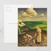 Spring in the Country by Grant Wood Feestdagenkaart (Voorkant / Achterkant)