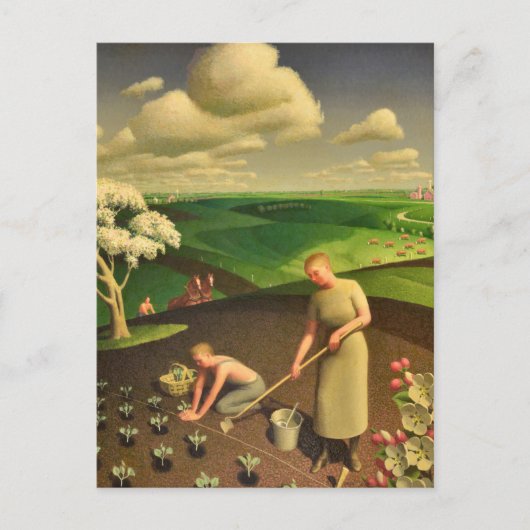 Spring in the Country by Grant Wood Feestdagenkaart (Voorkant)