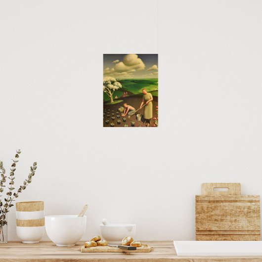Spring in the Country by Grant Wood Poster (Keuken)