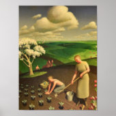 Spring in the Country by Grant Wood Poster (Voorkant)