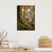 Spring in the Fourfold Forest – Misty Fantasy Wood Poster (Keuken)