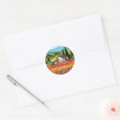 SPRING IN TOESTAAN-/KLEURSTROOMVELDEN RONDE STICKER (Envelop)