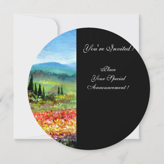 SPRING IN TUSCANY, helder rood roze blauw Kaart (Achterkant)