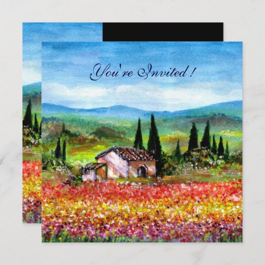 SPRING IN TUSCANY, helder rood roze blauw Kaart (Voorkant / Achterkant)