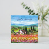 SPRING IN TUSCANY, helder rood roze blauw Kaart (Staand voorkant)