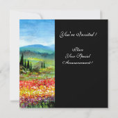 SPRING IN TUSCANY, helder rood roze blauw Kaart (Achterkant)