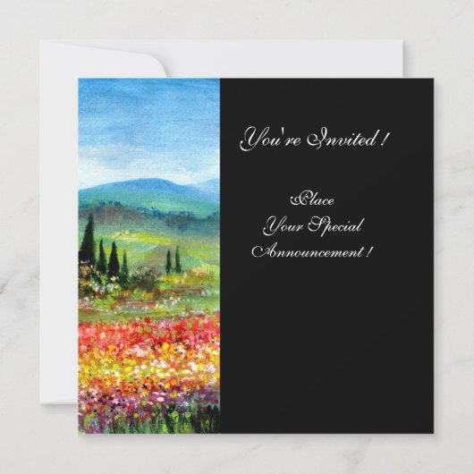 SPRING IN TUSCANY, helder rood roze blauw Kaart (Achterkant)